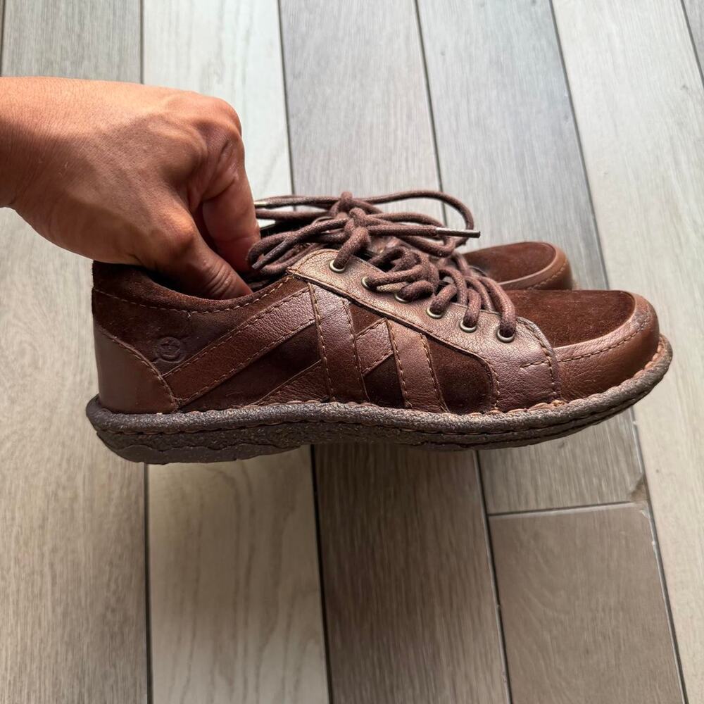 Born Brown Leather & Suede Lace-Up Shoes - Picture 4 of 7